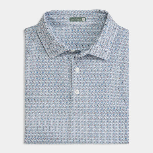 Genteal Harbor Buoy Printed Performance Polo Nautical Blue