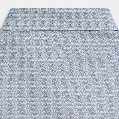 Genteal Harbor Buoy Printed Performance Polo Nautical Blue