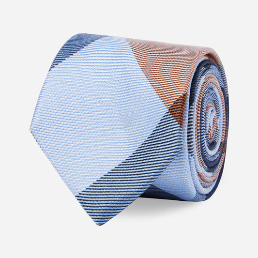 The Tie Bar Rohrer Plaid Orange Tie
