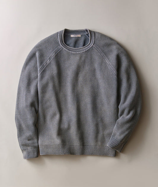 MARINE LAYER GARMENT DYE ROLL NECK SWEATER MOOD INDIGO