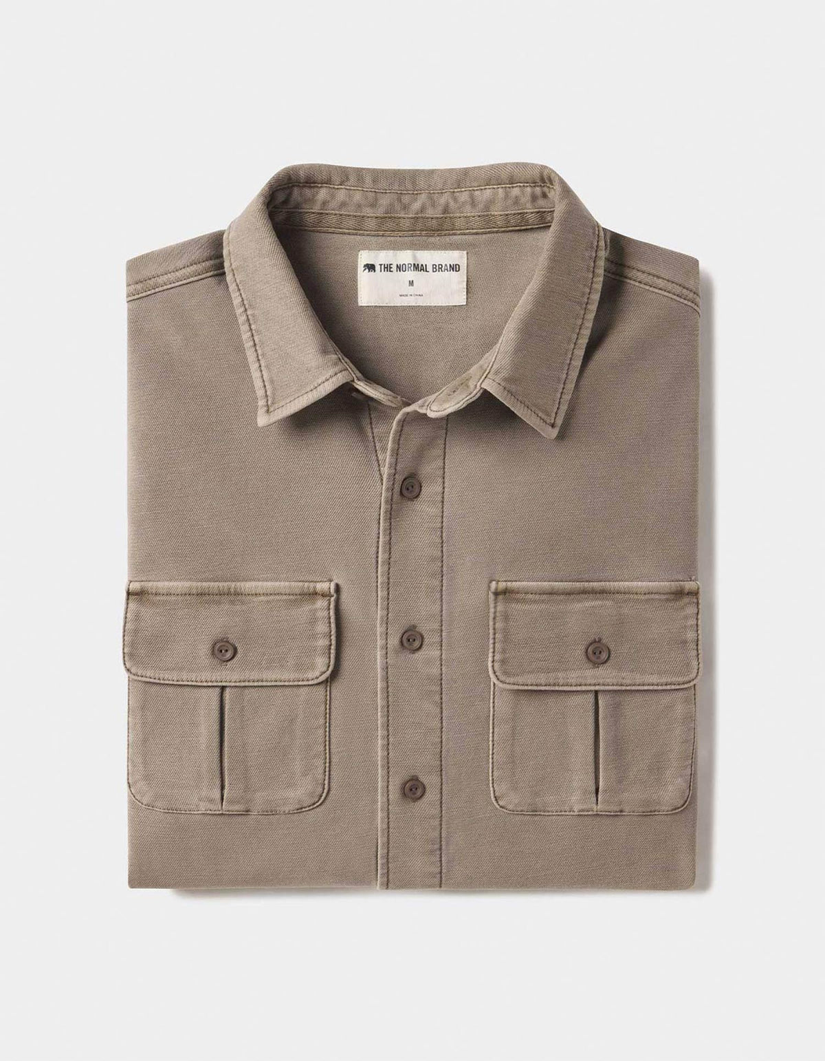 COMFORT TERRY SHIRT JACKET IN TAUPE