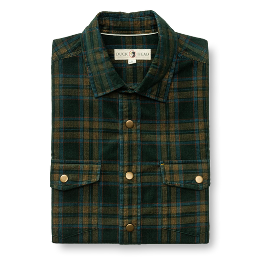 DUCK HEAD  CORDUROY SNAP SHIRT PINE GROVE