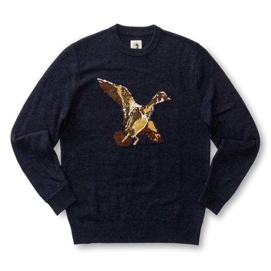 DUCK HEAD FLYING WOOD DUCK MERINO CREWNECK SWEATER