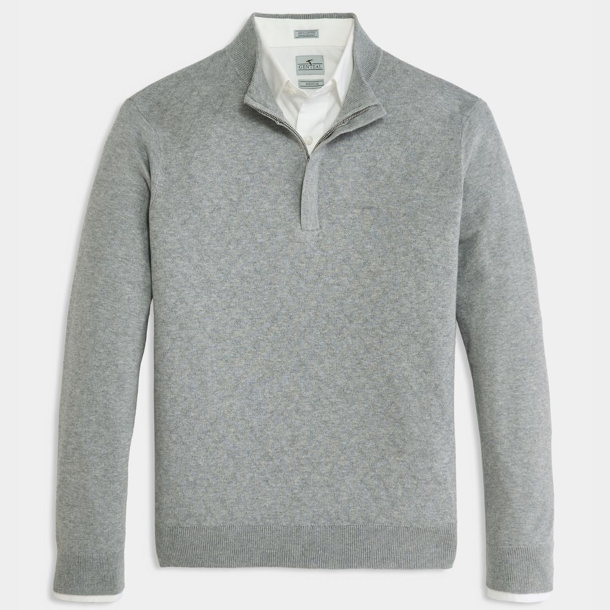 GENTEAL BRAMLETT DIAMOND QUILTED QUARTER ZIP/ Gray