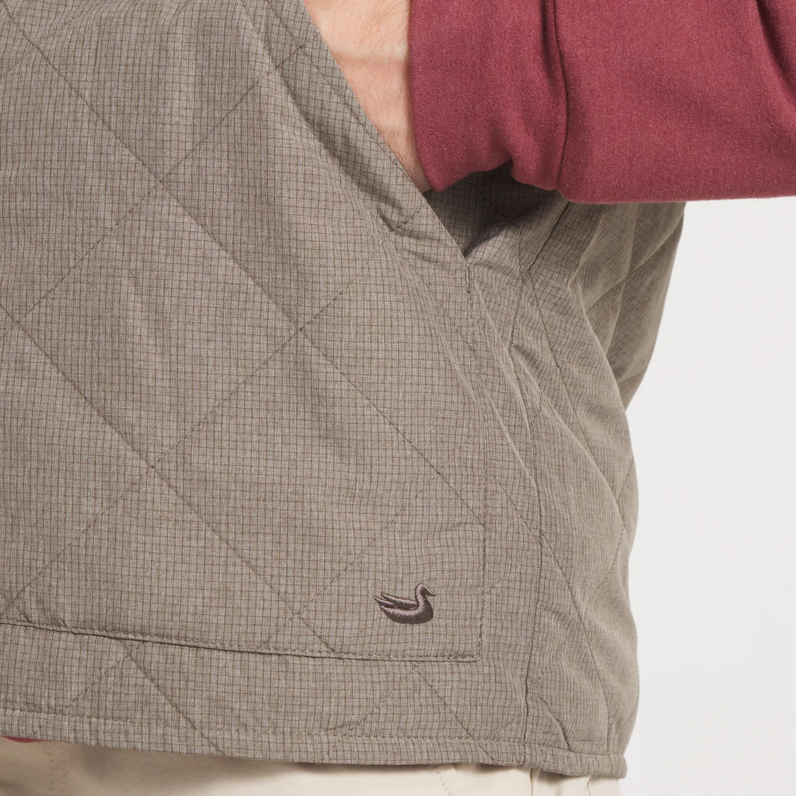 Bryson Ripstop Quilted Vest Stone Brown