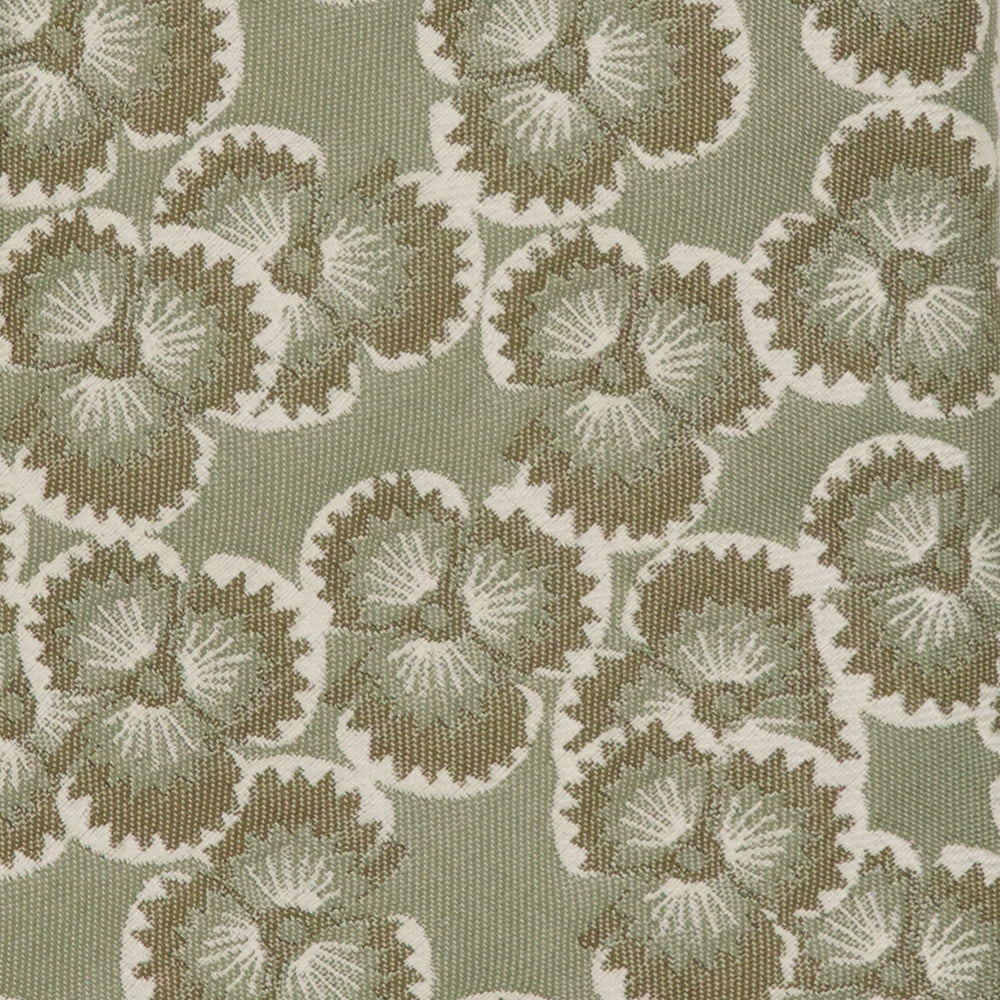 The Tie Bar Dabu Floral Sage Green Tie