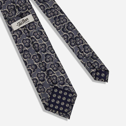 The Tie Bar Dabu Floral Deep Indigo Tie