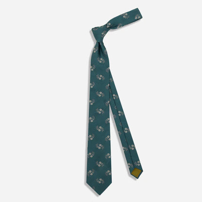 The Tie Bar Ferrara Floral Bottle Green Tie