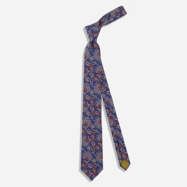 The Tie Bar Genoa Paisley Navy Tie