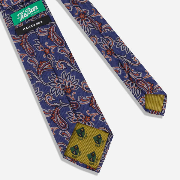 The Tie Bar Genoa Paisley Navy Tie
