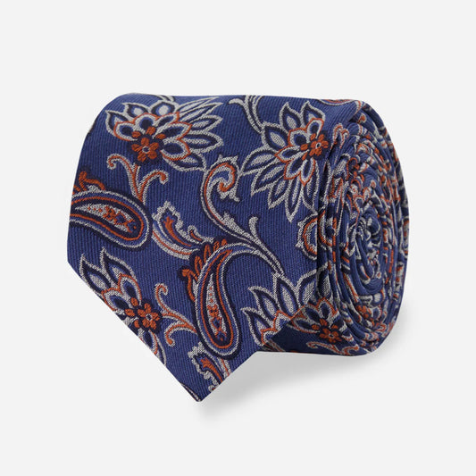 The Tie Bar Genoa Paisley Navy Tie