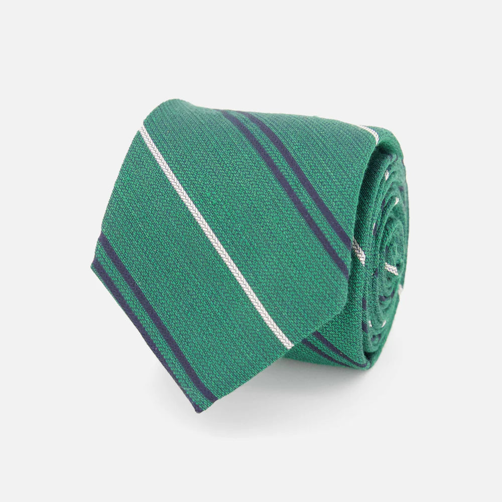 The Tie Bar Bali Double Stripe Grass Green Tie