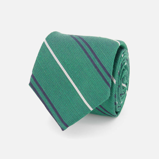 The Tie Bar Bali Double Stripe Grass Green Tie
