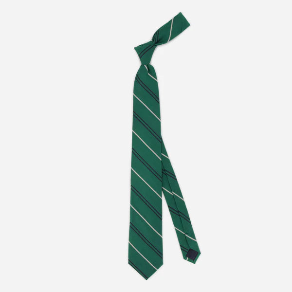 The Tie Bar Bali Double Stripe Grass Green Tie