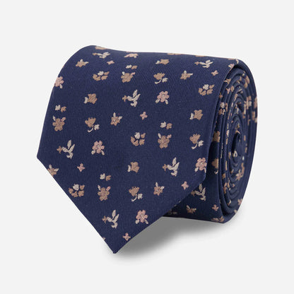 The Tie Bar Falling Florals Navy Tie