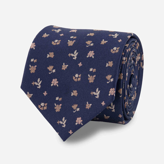 The Tie Bar Falling Florals Navy Tie