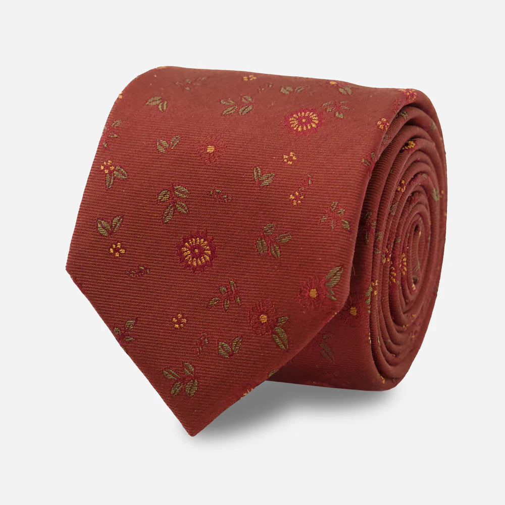 The Tie Bar Fall Florals Rust Tie