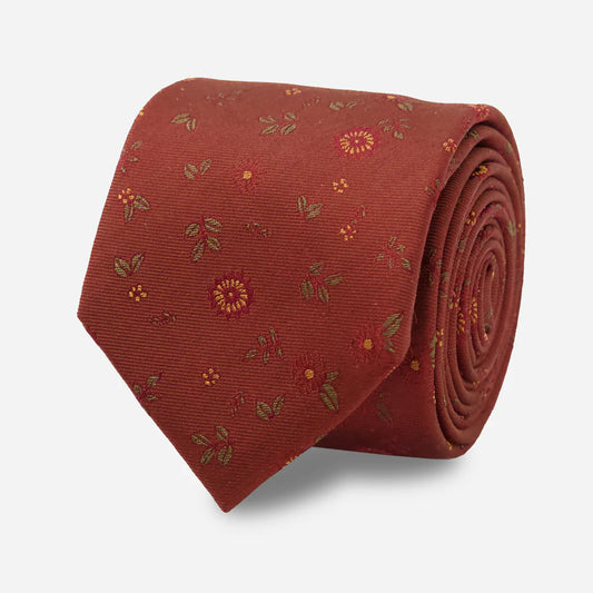 The Tie Bar Fall Florals Rust Tie