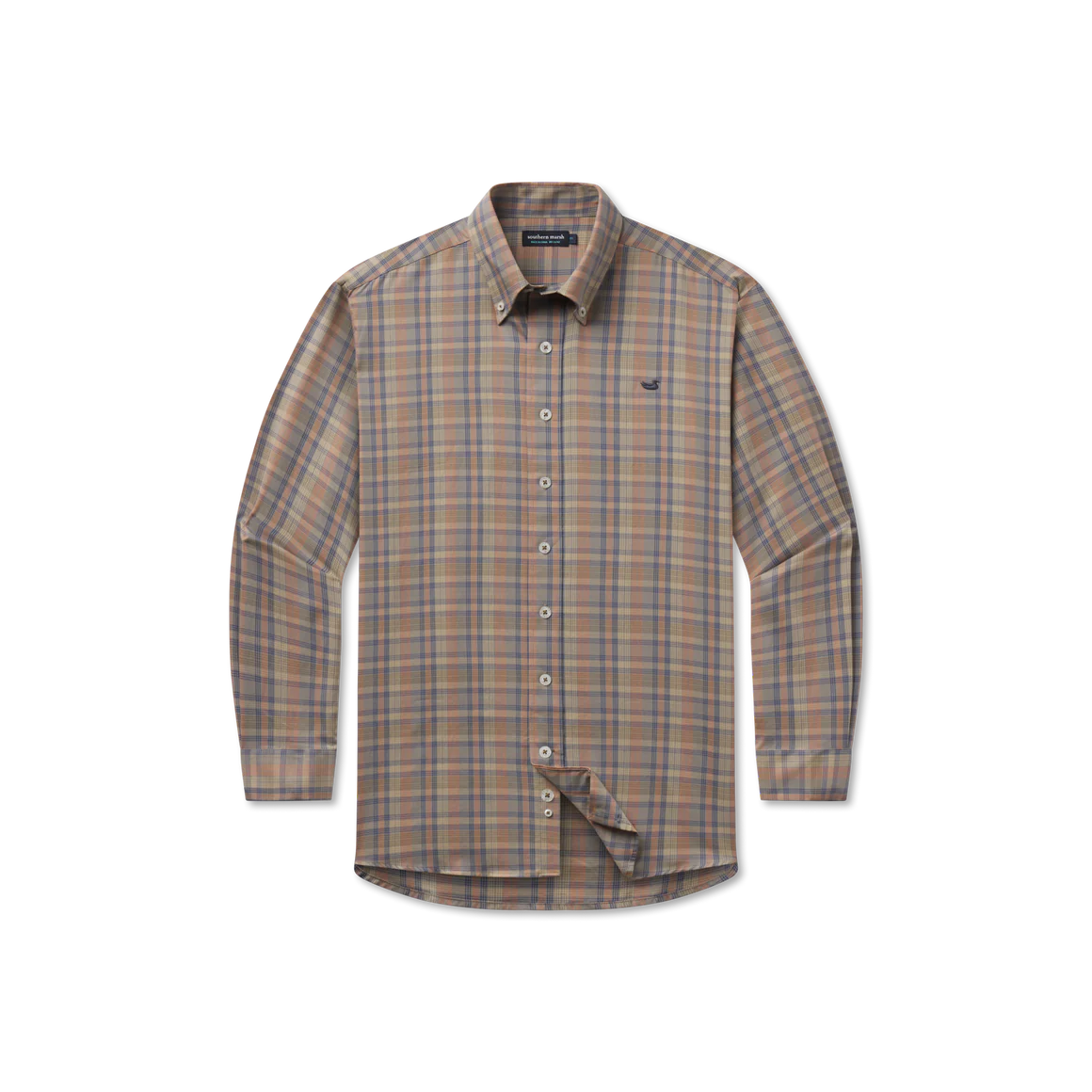 SOUTHERN MARSH BENTON GRID DRESS SHIRT- BURNT TAUPE