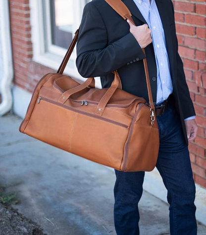 Mendoza – Large Leather Duffle Bag with U-Shape Zipper (SLC-202)
