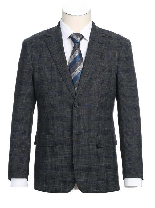 Slim Fit Sport Coat Side-Vented with Notch Lapel