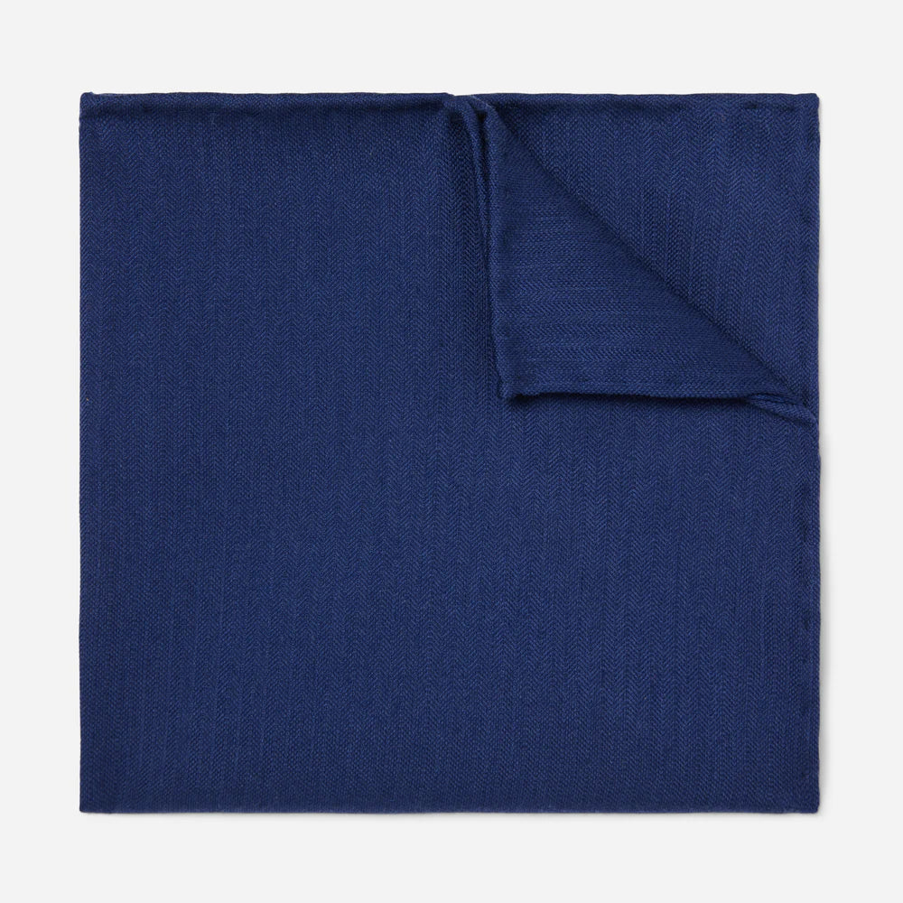 The Tie Bar Astute Solid Navy Pocket Square