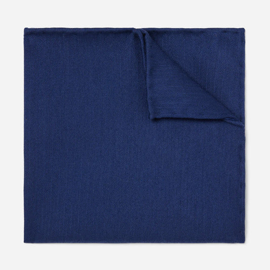 The Tie Bar Astute Solid Navy Pocket Square