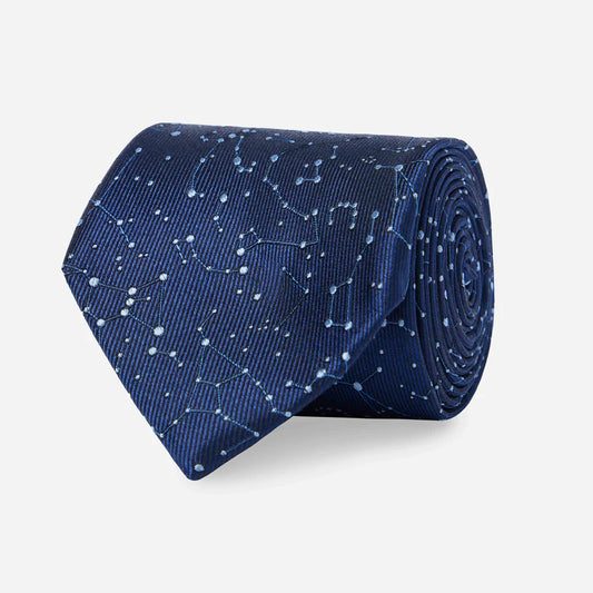 The Tie Bar Constellation Space Navy Tie